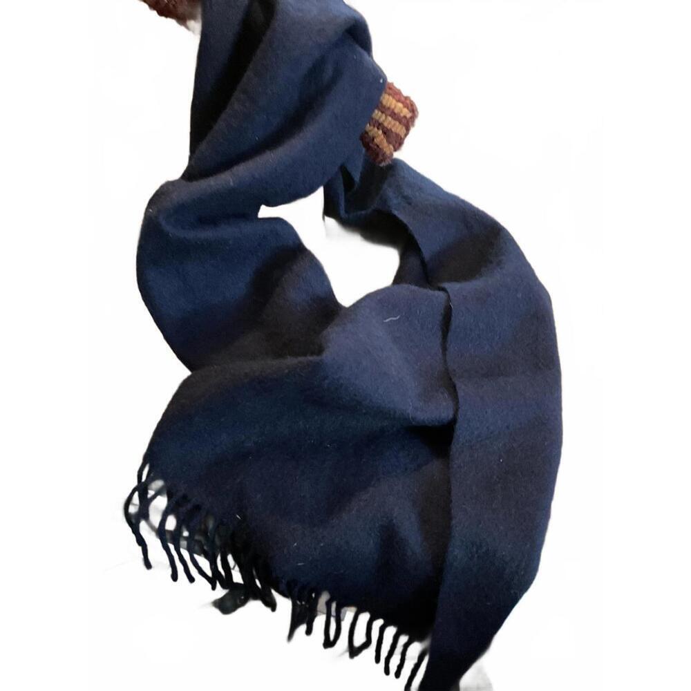 Club Room 100% Cashmere Navy Scarf